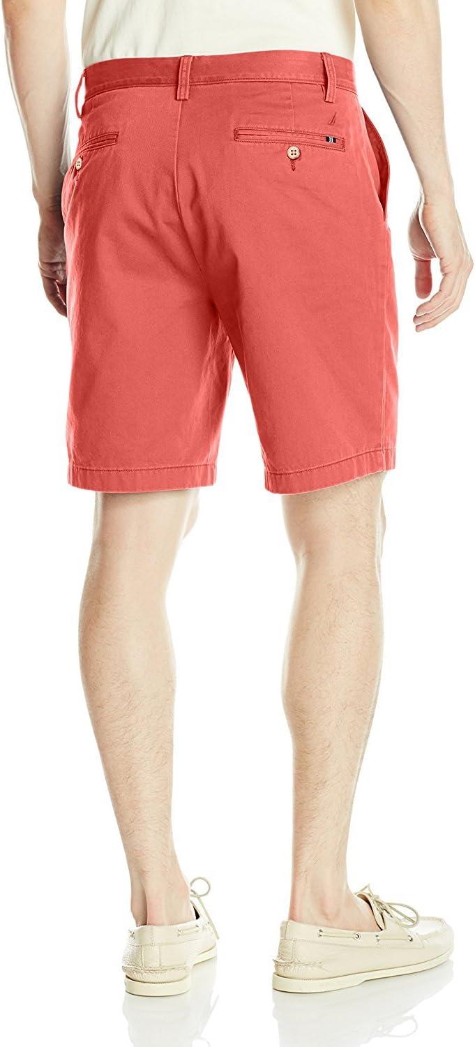 imageNautica Mens Cotton Twill Flat Front Chino ShortSailor Red