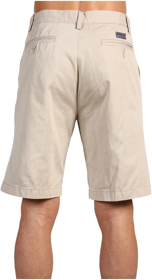 imageNautica Mens Cotton Twill Flat Front Chino ShortTrue Stone