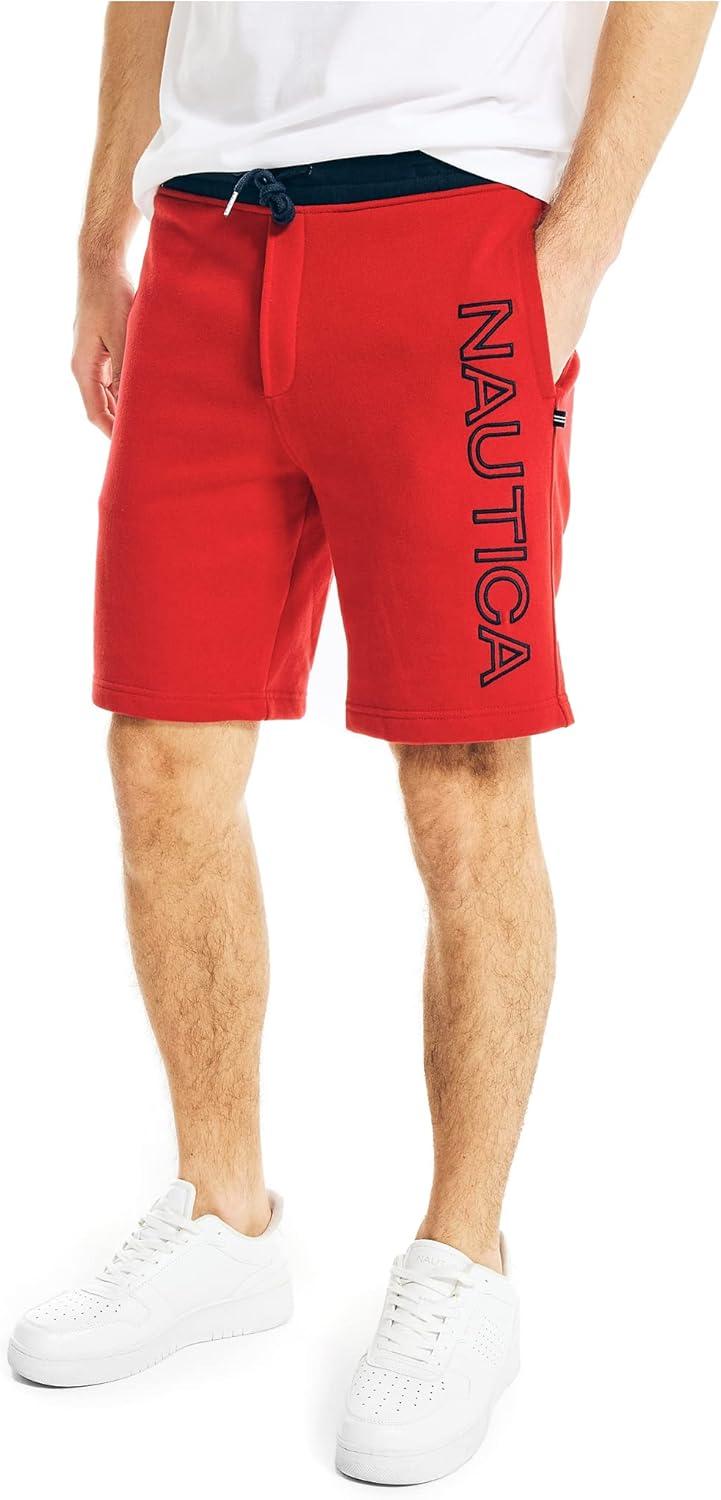 imageNautica Mens Fleece Knit Logo ShortsNautica Red