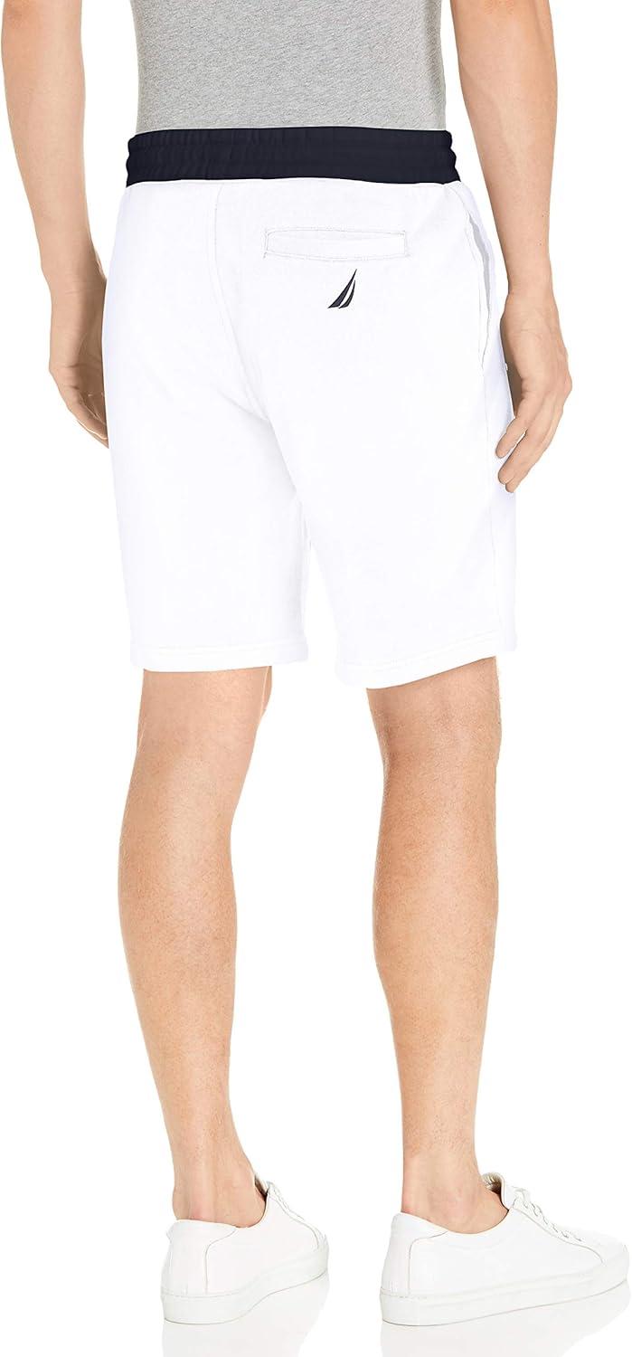 imageNautica Mens Fleece Logo ShortsBright White