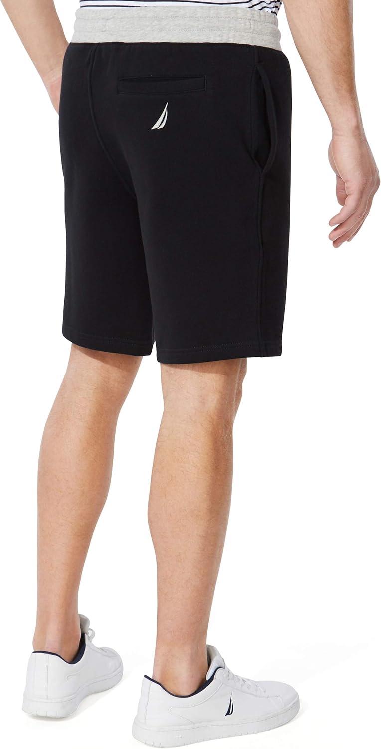 imageNautica Mens Fleece Logo ShortsTrue Black