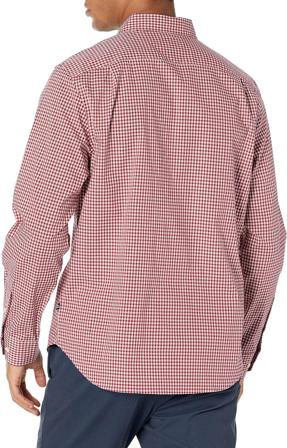 imageNautica Mens Gingham Poplin ShirtRusted Hull