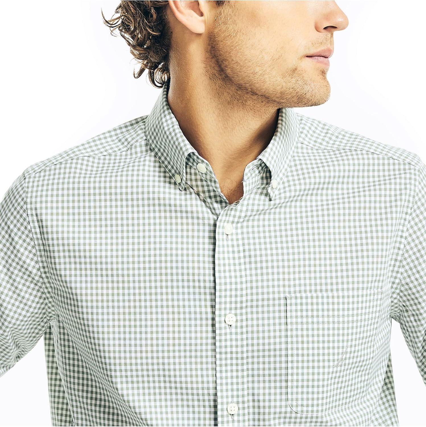 imageNautica Mens Gingham Poplin ShirtSea Spray
