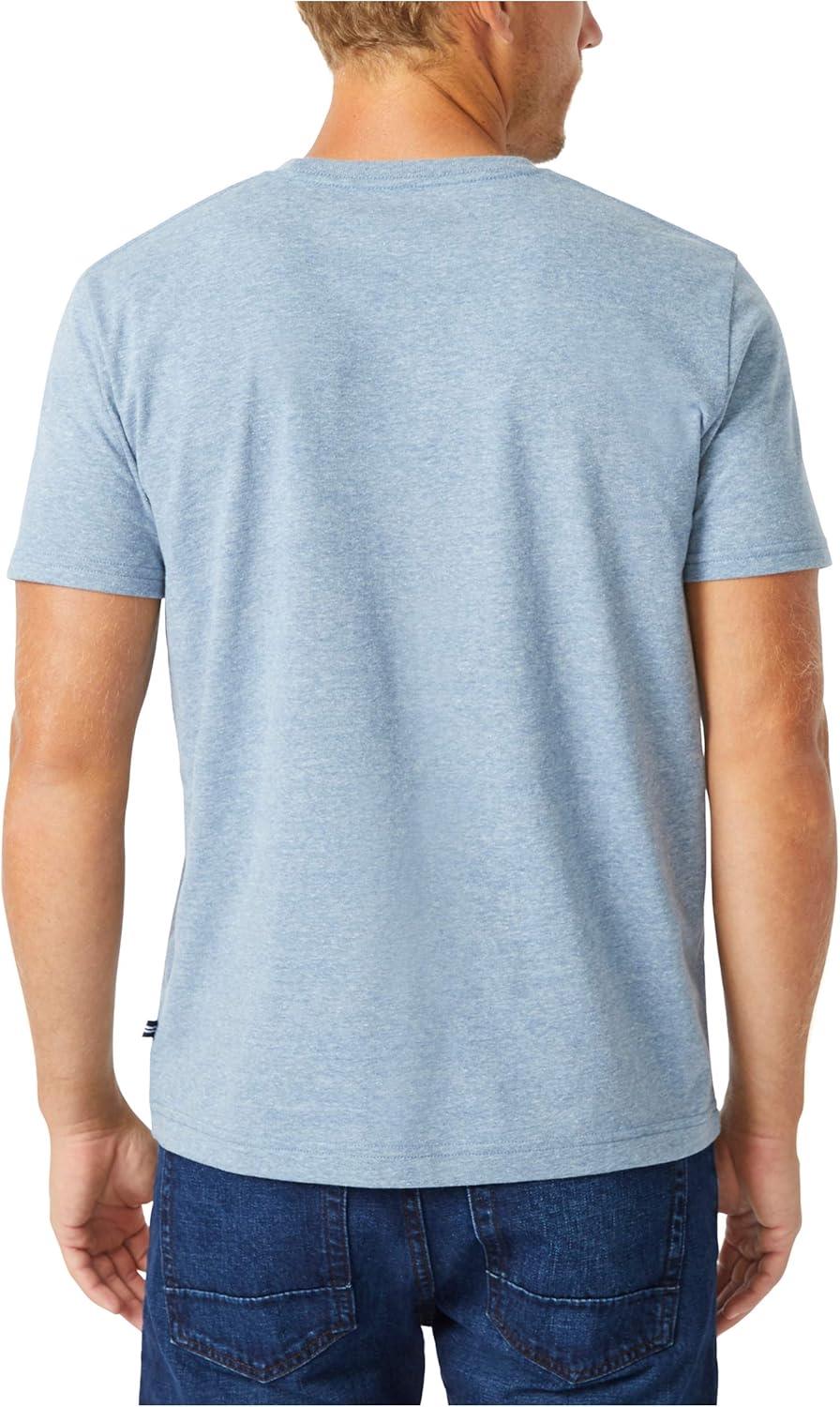 imageNautica Mens Sustainably Crafted Logo Signal Flag Graphic TShirtDeep Anchor Heather