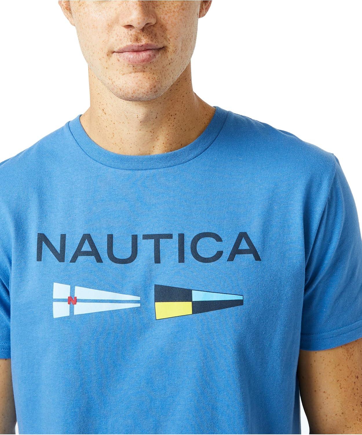 imageNautica Mens Sustainably Crafted Logo Signal Flag Graphic TShirtDelft