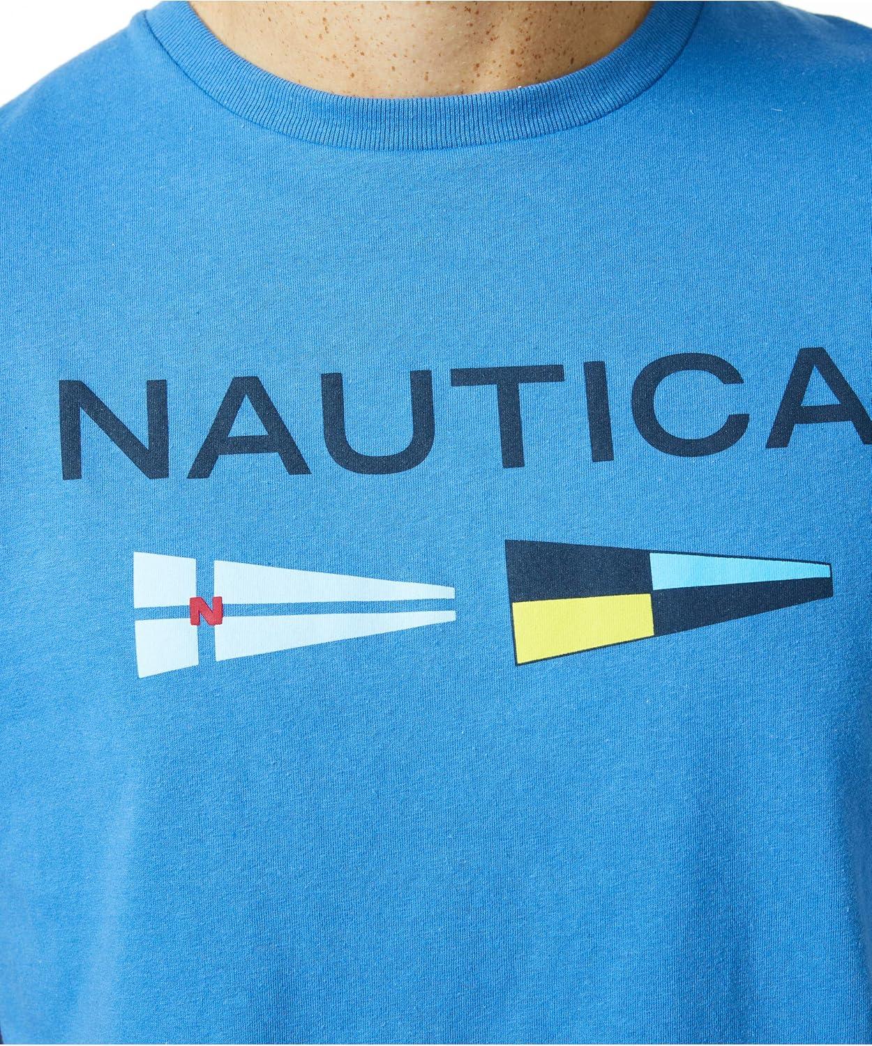 imageNautica Mens Sustainably Crafted Logo Signal Flag Graphic TShirtDelft