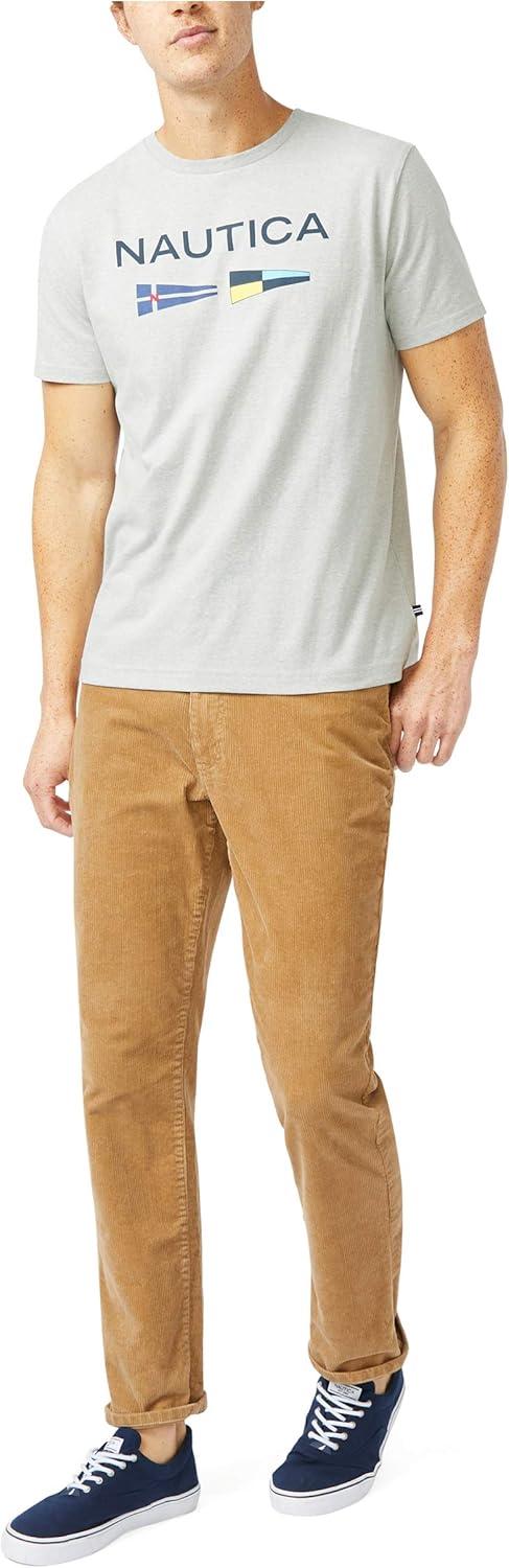 imageNautica Mens Sustainably Crafted Logo Signal Flag Graphic TShirtGrey Heather