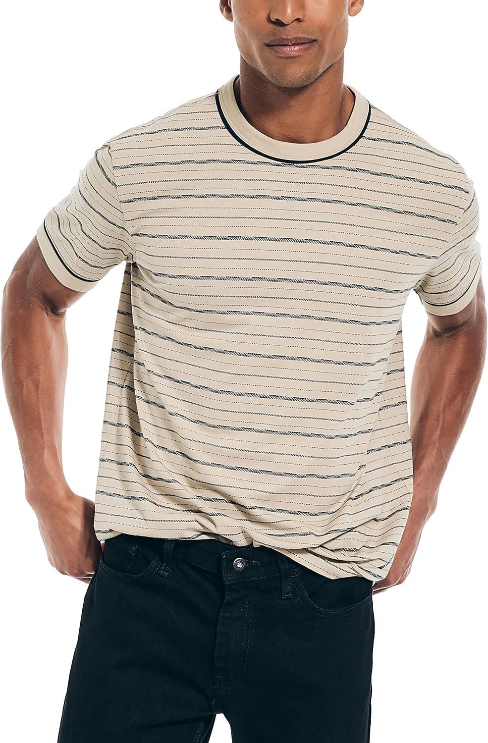 imageNautica Mens Sustainably Crafted Striped TShirtFlagstone