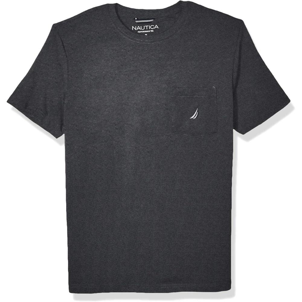 imageNautica Mens Classic Fit Pocket TShirtCharcoal Heather