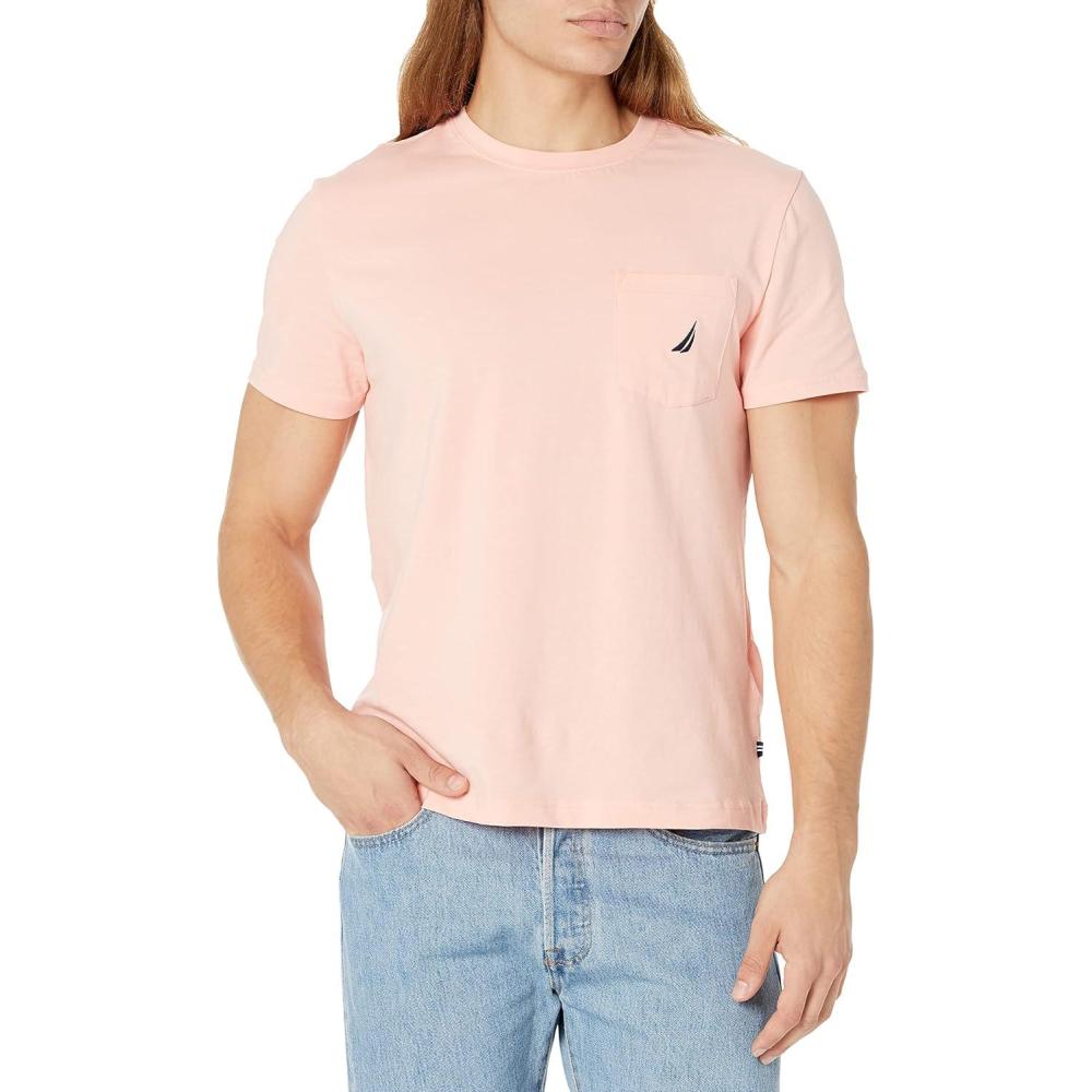 imageNautica Mens Classic Fit Pocket TShirtCoral Sands