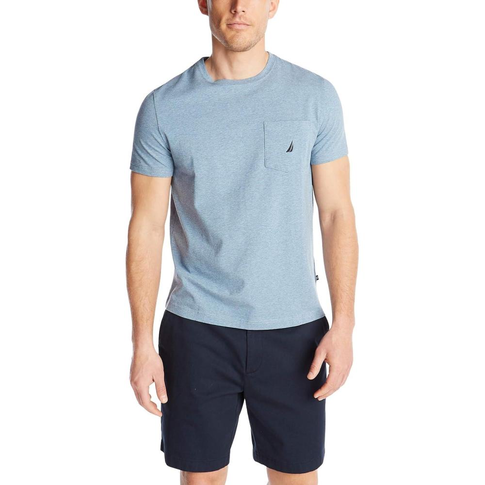 imageNautica Mens Classic Fit Pocket TShirtDeep Anchor Heather