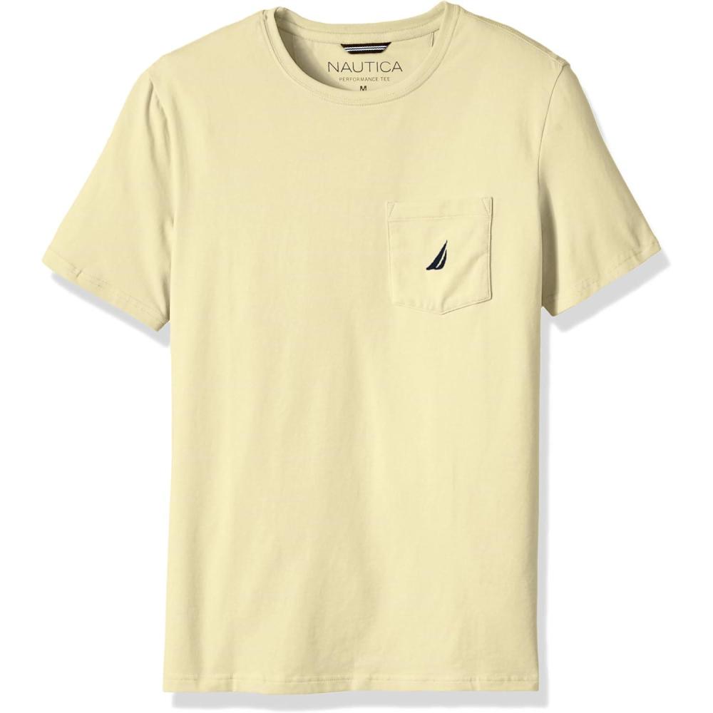 imageNautica Mens Classic Fit Pocket TShirtFrench Vanilla