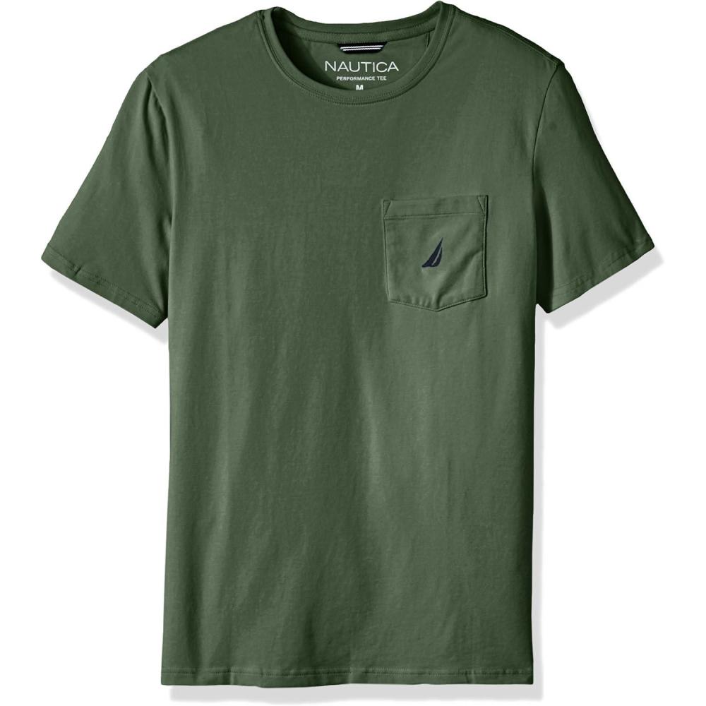 imageNautica Mens Classic Fit Pocket TShirtPine Forest Dark