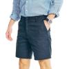 imageNautica Mens Classic Fit Flat Front Stretch Solid Chino 85quot Deck ShortsTrue Navy