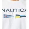 imageNautica Mens Sustainably Crafted Logo Signal Flag Graphic TShirtBright White