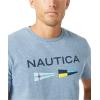 imageNautica Mens Sustainably Crafted Logo Signal Flag Graphic TShirtDeep Anchor Heather