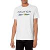 imageNautica Mens Sustainably Crafted Logo Signal Flag Graphic TShirtBright White