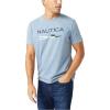 imageNautica Mens Sustainably Crafted Logo Signal Flag Graphic TShirtDeep Anchor Heather