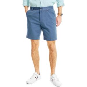 imageNautica Mens Classic Fit Flat Front Stretch Solid Chino 85quot Deck ShortsBlue Indigo