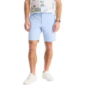 imageNautica Mens Classic Fit Flat Front Stretch Solid Chino 85quot Deck ShortsCerulean Blue