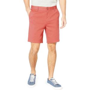 imageNautica Mens Classic Fit Flat Front Stretch Solid Chino 85quot Deck ShortsMineral Red
