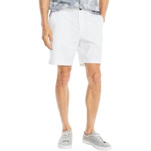 imageNautica Mens Classic Fit Flat Front Stretch Solid Chino 85quot Deck ShortsOptic White
