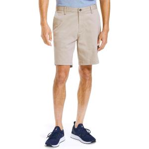 imageNautica Mens Classic Fit Flat Front Stretch Solid Chino 85quot Deck ShortsTrue Khaki