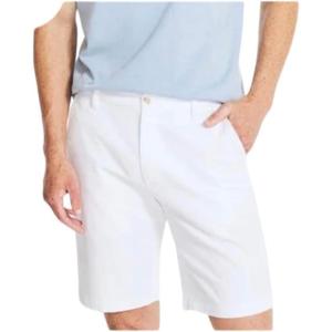 imageNautica Mens Classic Fit Flat Front Stretch Solid Chino 85quot Deck ShortsWhite