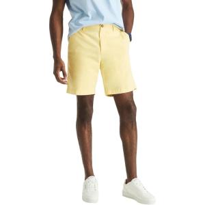imageNautica Mens Classic Fit Flat Front Stretch Solid Chino 85quot Deck ShortsYellow Snapdragon