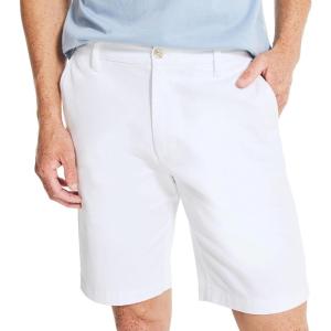 imageNautica Mens Cotton Twill Flat Front Chino ShortOptic White