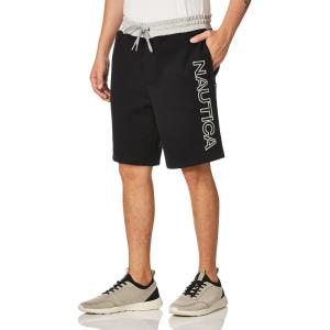 imageNautica Mens Fleece Logo ShortsTrue Black