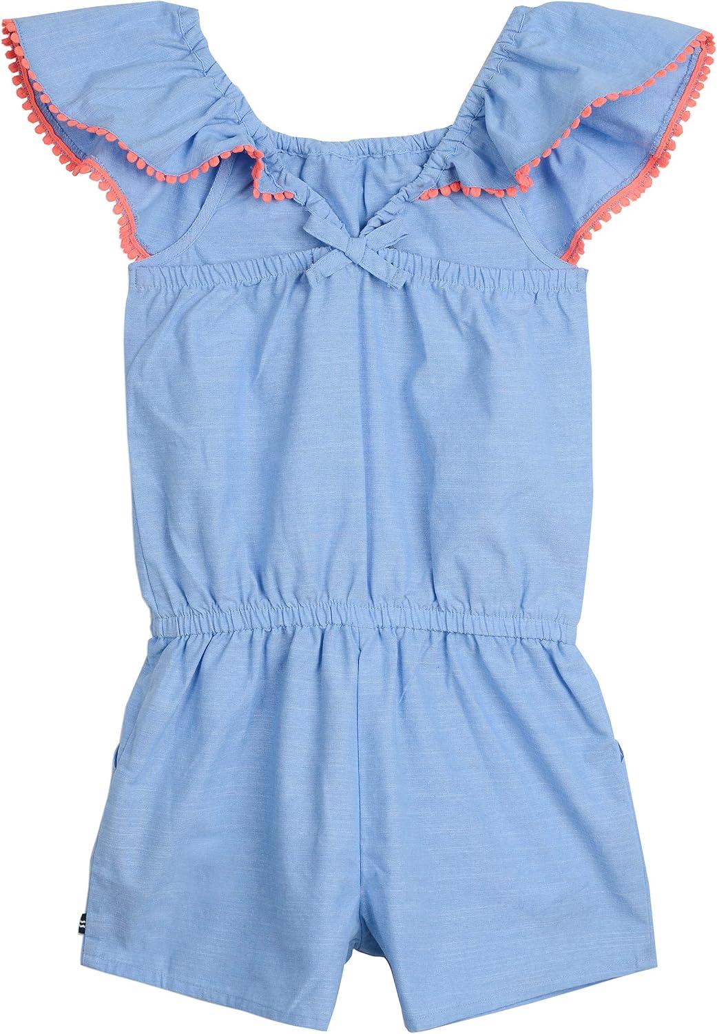 imageNautica Girls Lightweight Chambray Romper With Elastic WaistbandButterfly Light Chambray
