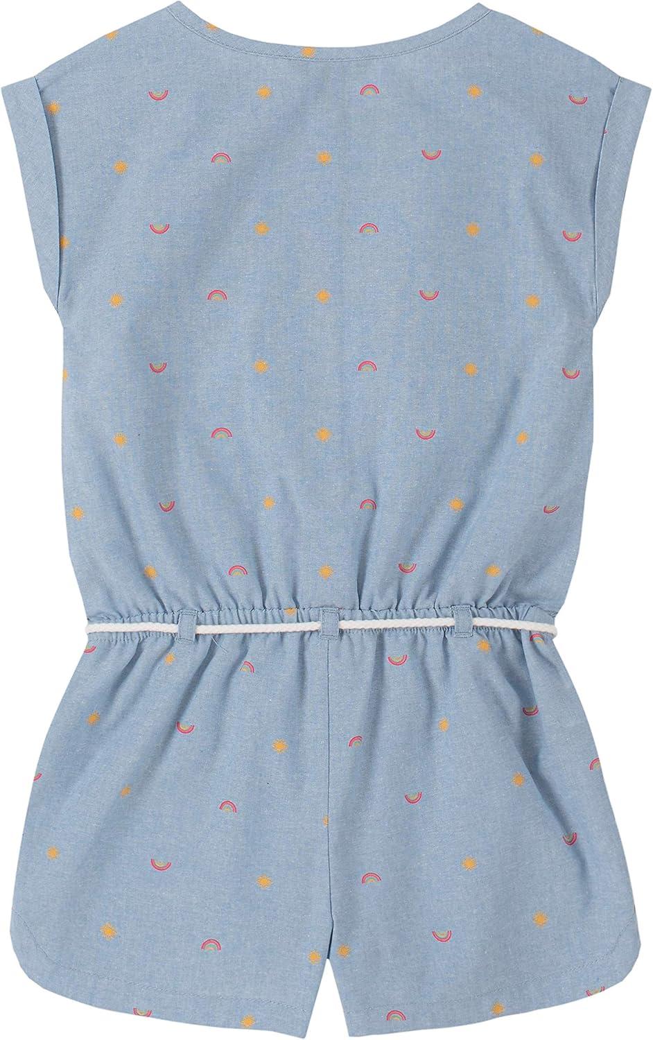 imageNautica Girls Lightweight Chambray Romper With Elastic WaistbandExtra Light Chambray