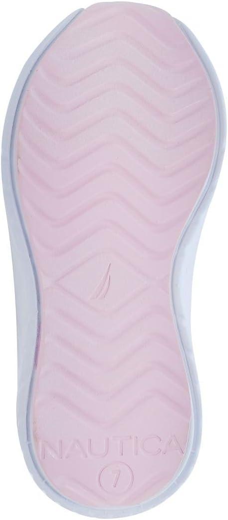 imageNautica Girls SlipOn Sneaker  Athletic Running Kids Shoe for Walking Running Tennis and Sports ToddlerLittle KidLight Pink Silver Mesh