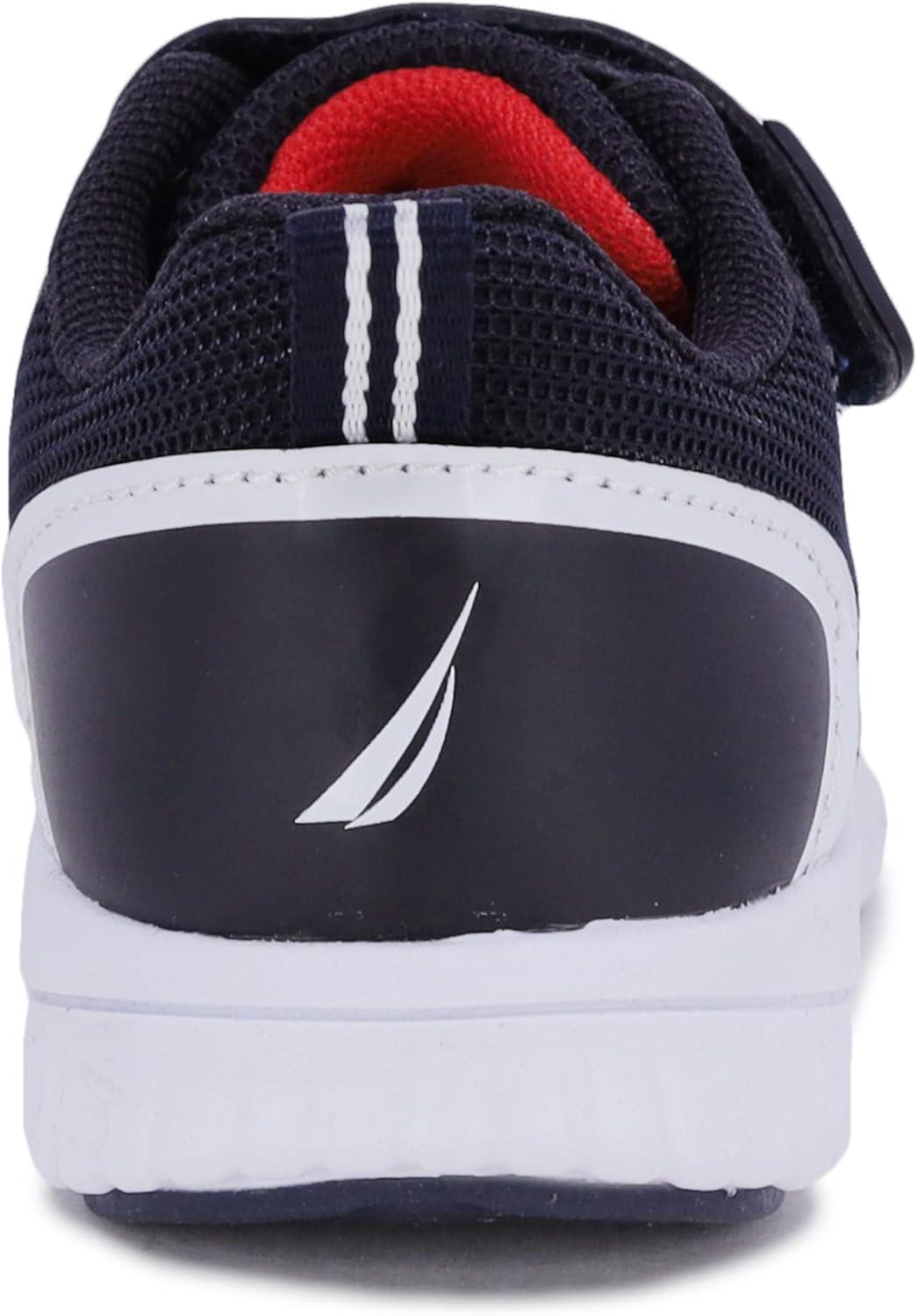 imageNautica Kids Fashion Sneaker Athletic Running Shoe with One Strap Boys  GirlsToddlerLittle KidLarnaca Navy Red