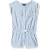 imageNautica Girls Lightweight Chambray Romper With Elastic WaistbandExtra Light Chambray