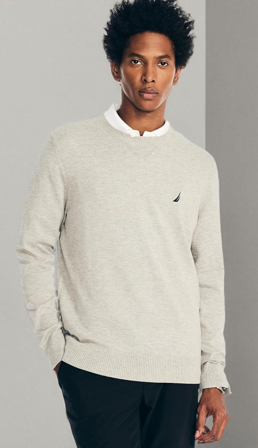 imageNautica Mens Sustainably Crafted Crewneck SweatshirtGrey Heather