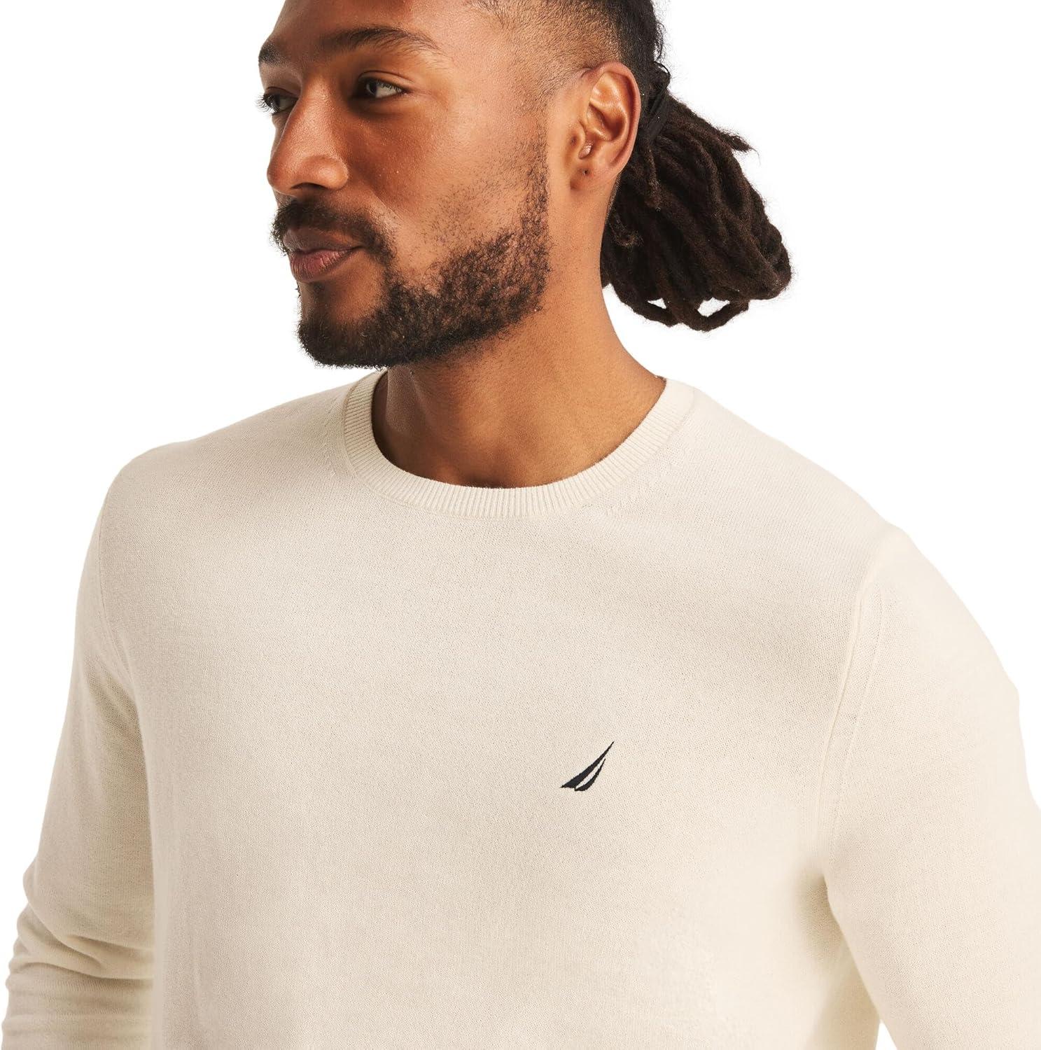 imageNautica Mens Sustainably Crafted Crewneck SweatshirtMarshmallow