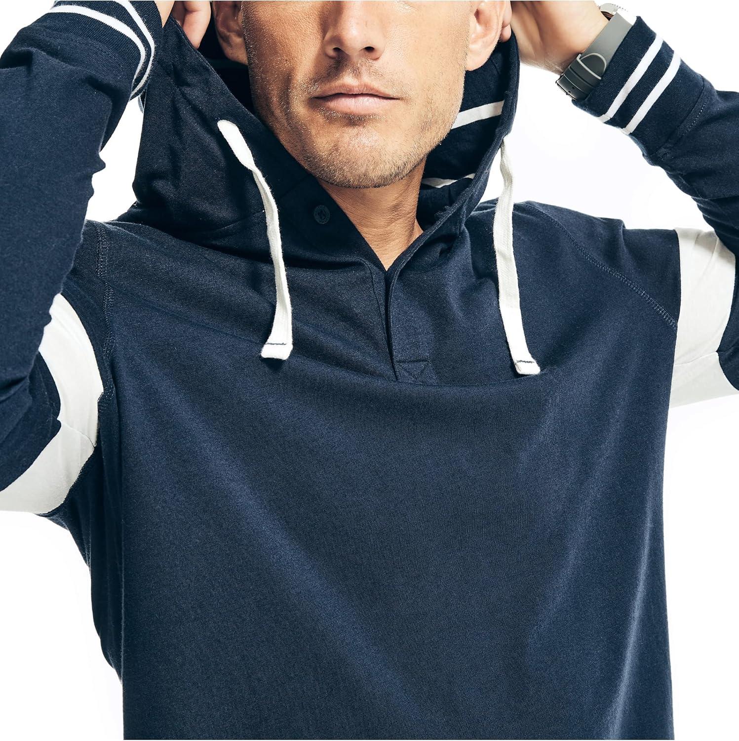imageNautica Mens Sustainably Crafted Rugby HoodieNavy