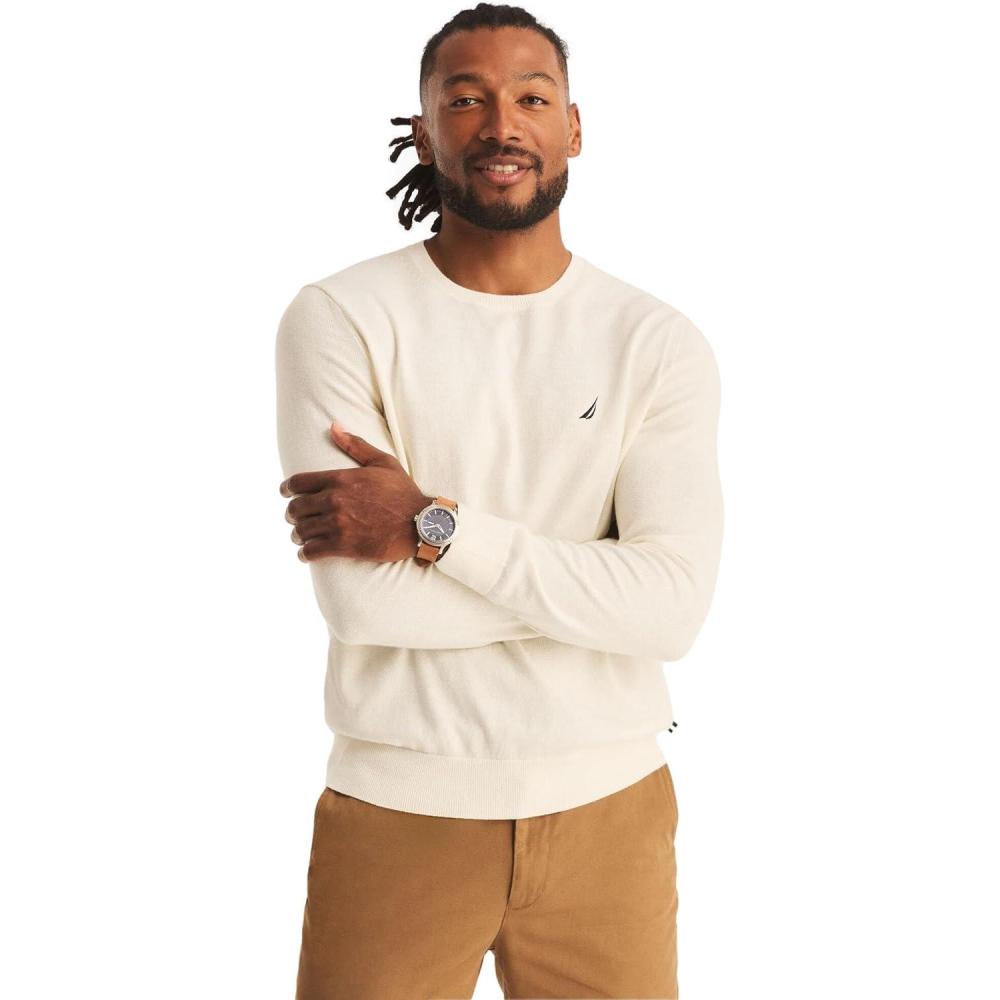 imageNautica Mens Sustainably Crafted Crewneck SweatshirtMarshmallow