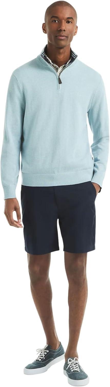 imageNautica Mens Navtech QuarterZip SweaterCrystal Bay Heather
