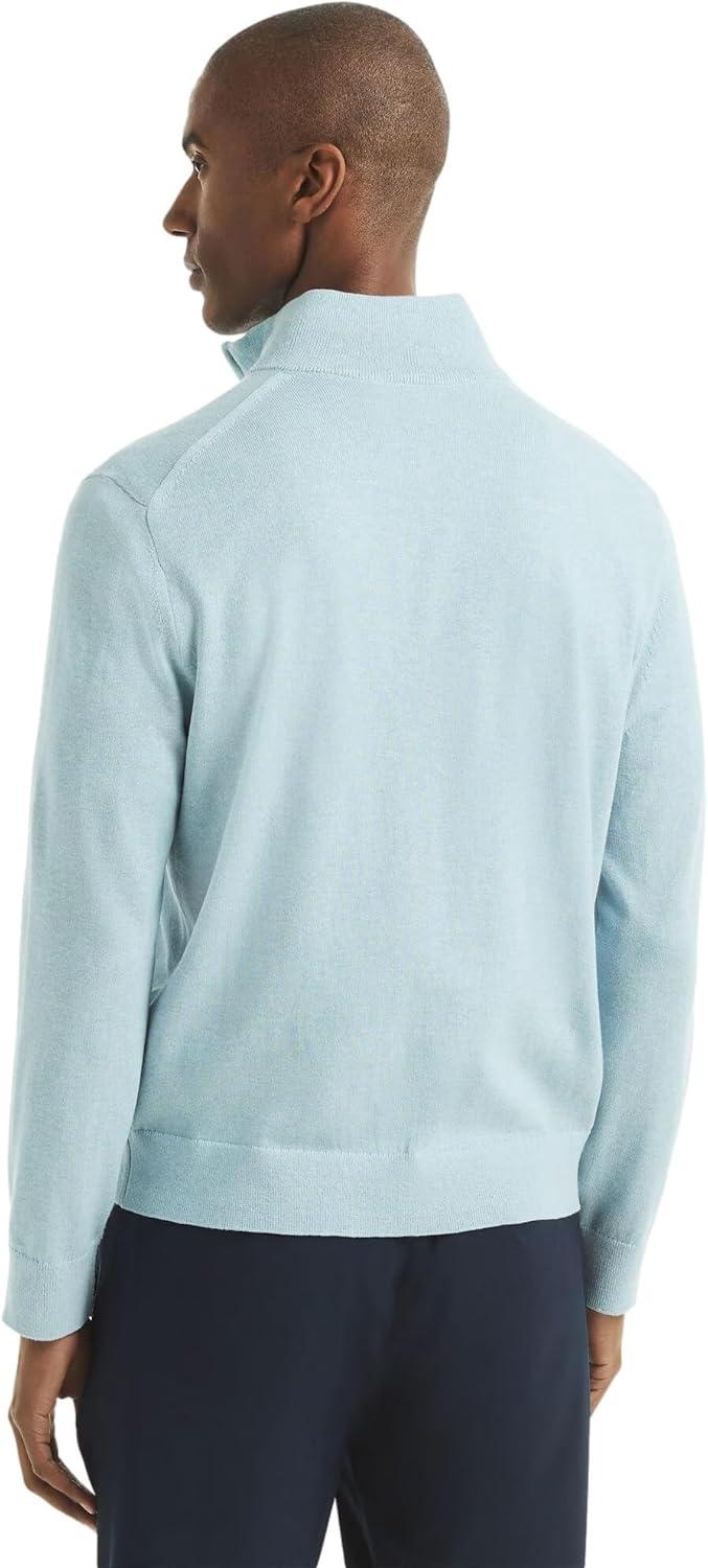 imageNautica Mens Navtech QuarterZip SweaterCrystal Bay Heather
