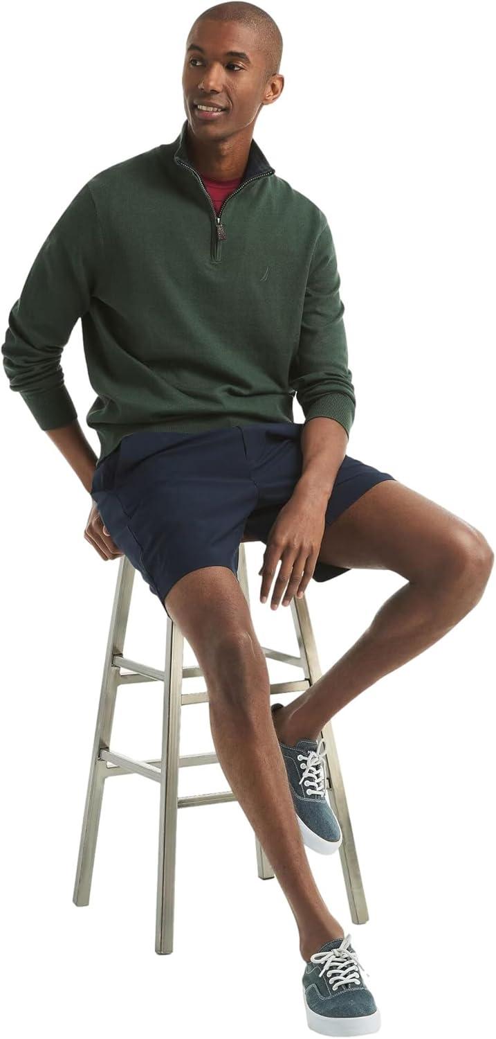 imageNautica Mens Navtech QuarterZip SweaterDeep Forest