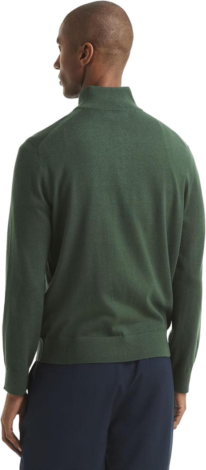 imageNautica Mens Navtech QuarterZip SweaterDeep Forest