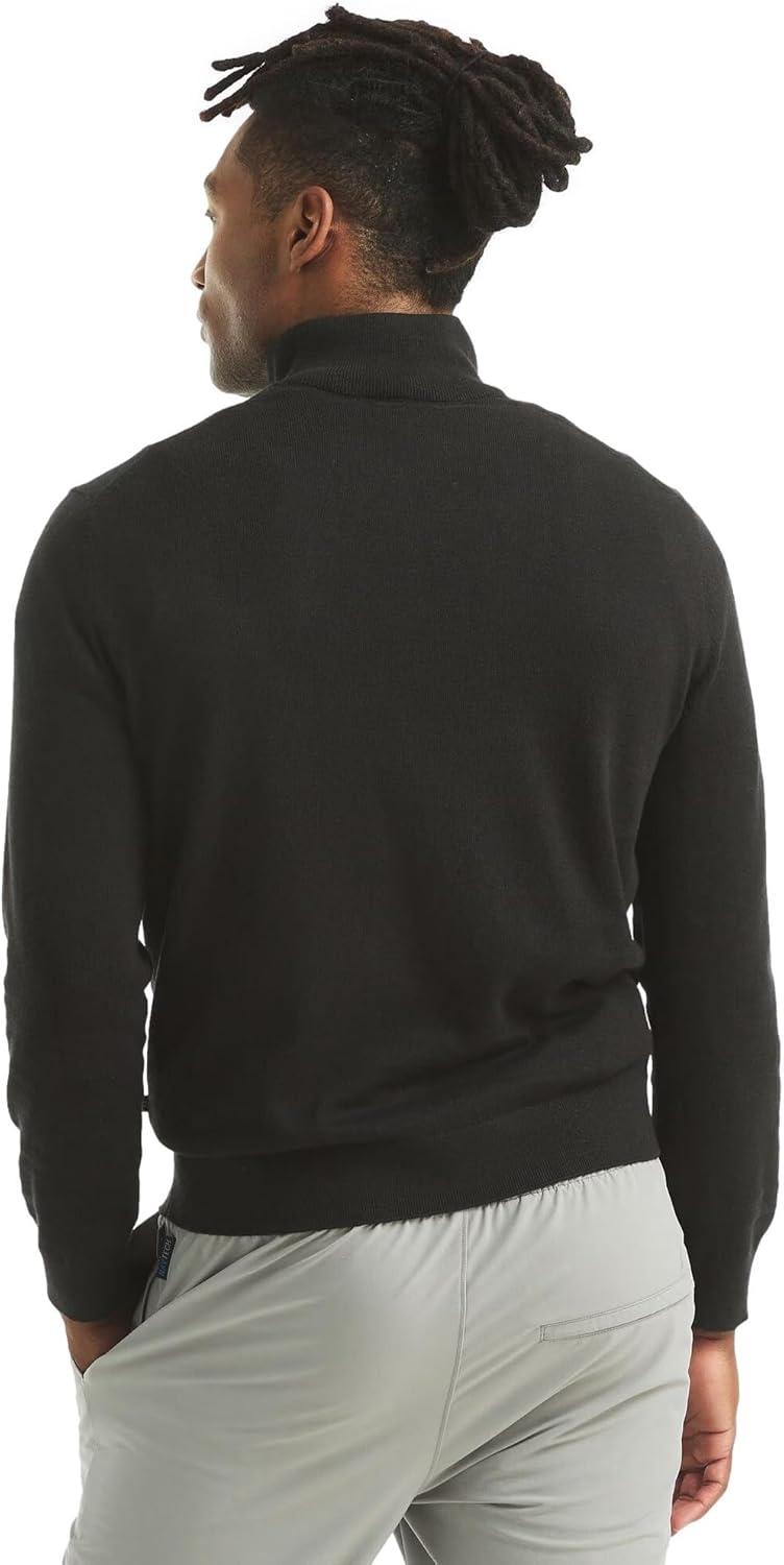 imageNautica Mens Navtech QuarterZip SweaterElegant Black