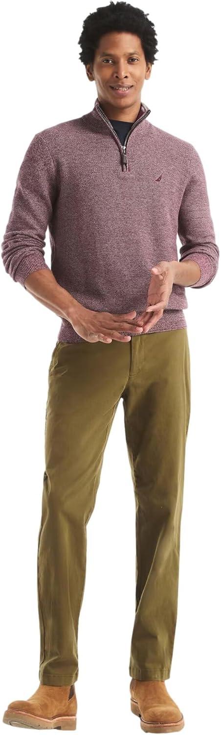 imageNautica Mens Navtech QuarterZip SweaterMarled Zinfandel