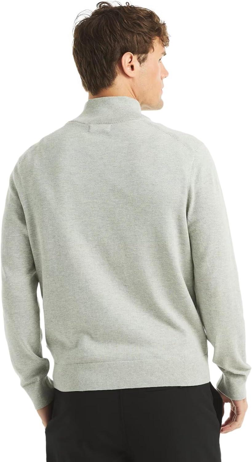 imageNautica Mens Navtech QuarterZip SweaterSmoke Grey Heather