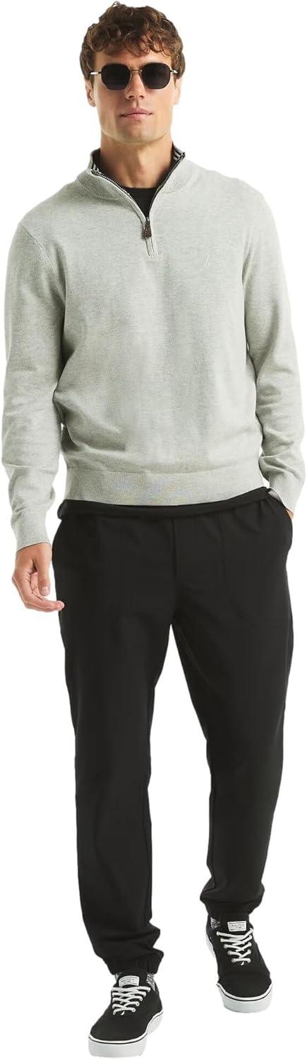 imageNautica Mens Navtech QuarterZip SweaterSmoke Grey Heather
