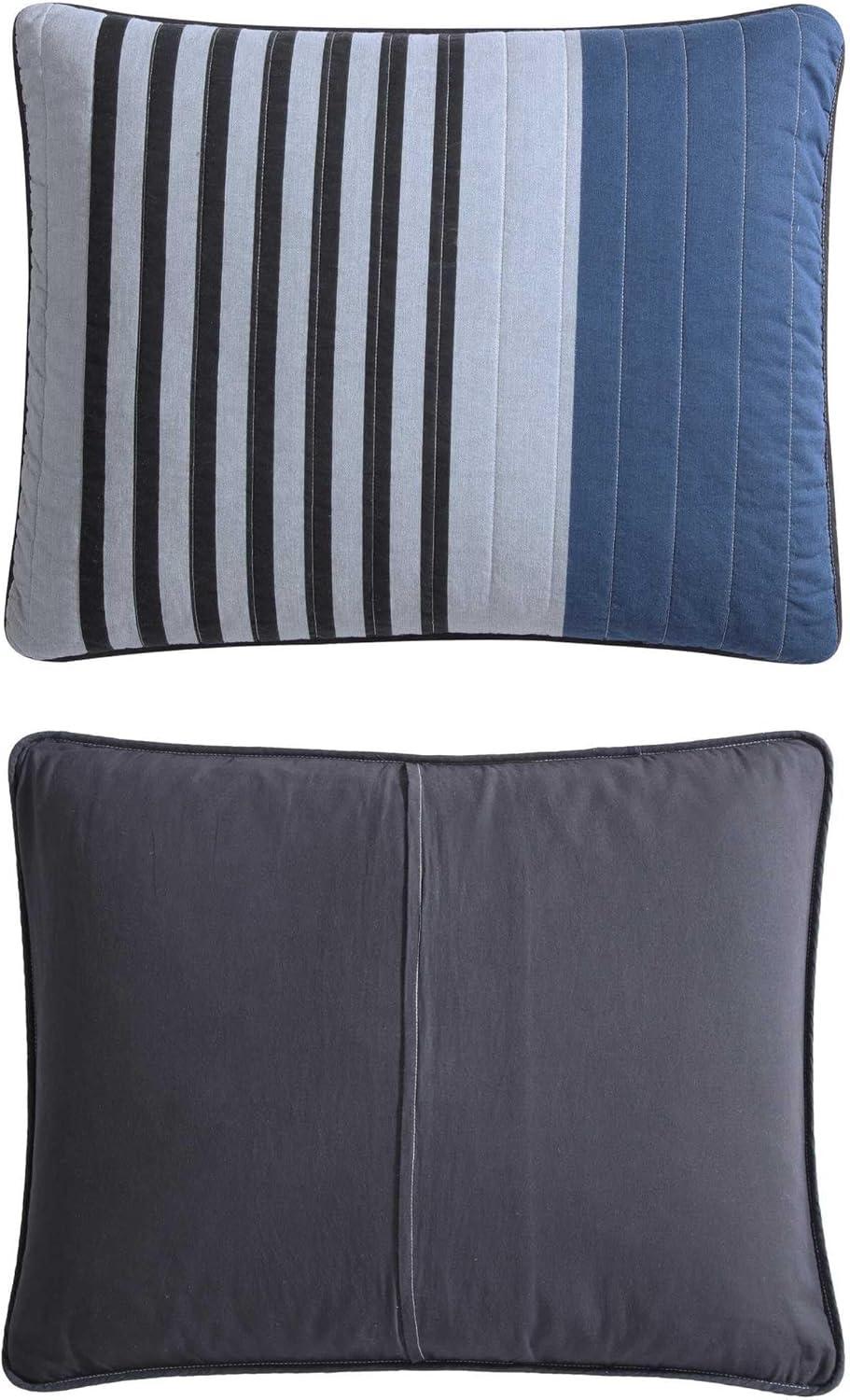 imageNautica  Queen Quilt Set Reversible Cotton Bedding with Matching Shams Mediterranean Inspired Home Decor for All Seasons Fairwater Blue QueenRendon Charcoal
