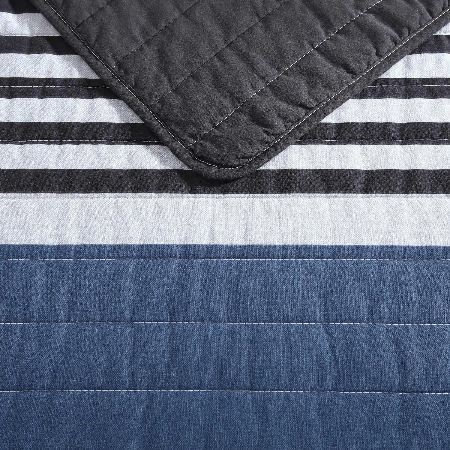 imageNautica  Queen Quilt Set Reversible Cotton Bedding with Matching Shams Mediterranean Inspired Home Decor for All Seasons Fairwater Blue QueenRendon Charcoal